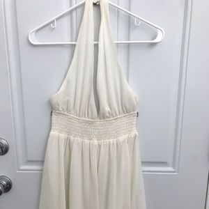 White dress with open back